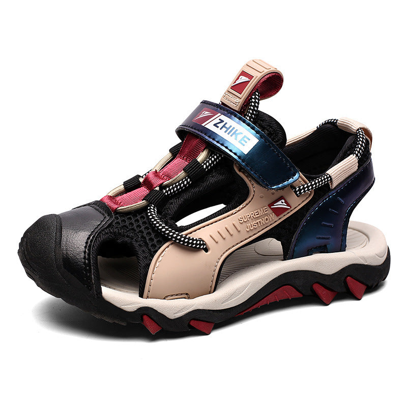 Baby Lane Soft Sole Black Boys' Sandals – Perfect for Beach Adventures!