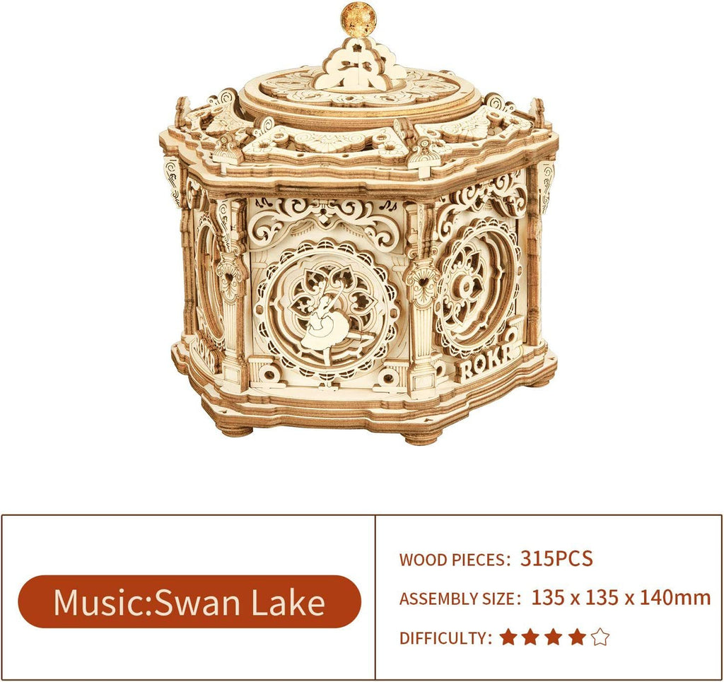 Babylane DIY 3D Wooden Music Box | Robotime Rokr Self-Assembly Project - Secret Garden