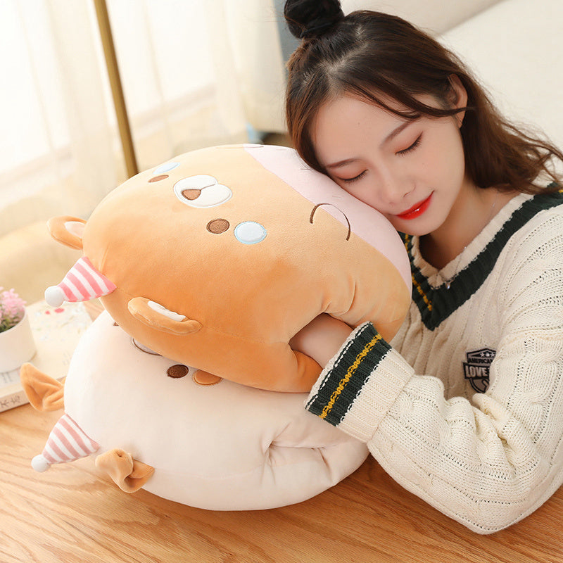 Babylane Cute 35CM Cartoon Pillow | Dinosaur, Pig, Bear & Penguin Hands Warm Pillow