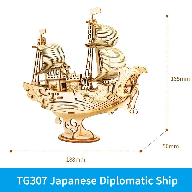 Baby Lane 3D Wooden Ship Model: Robotime Assembly Kit for Girls' Birthday Gifts