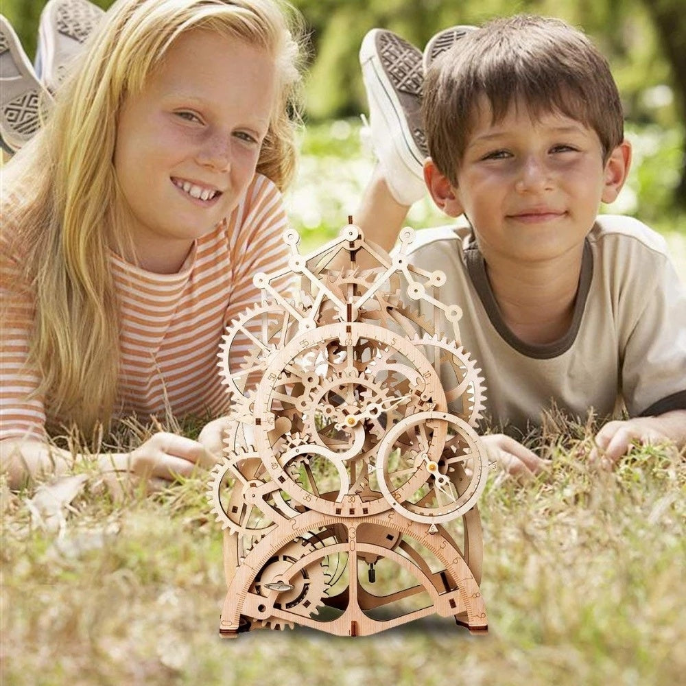 Baby Lane Robotime Rokr 170 Pcs Pendulum Clock: Fun DIY Wooden Puzzle for All Ages
