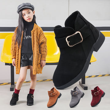 Baby Lane: Adorable Big Kids Suede Leather Boots – Ideal for School and Play
