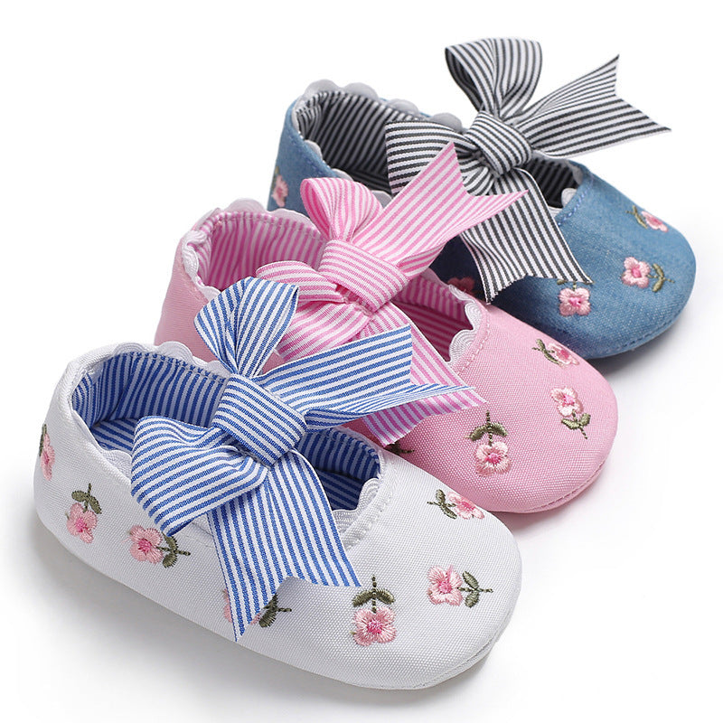 Baby Lane: Bowknot Baby Shoes for Girls – Toddler Anti-Slip Comfort