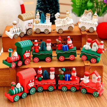 Baby Lane 4 PCS Mini Wood Train Toys: Fun and Durable Playset for Kids