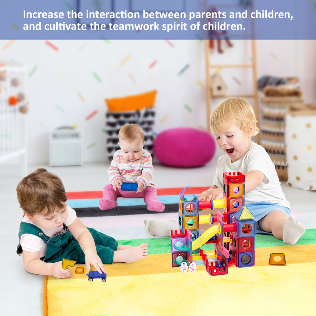 Baby Lane 158 PCS 3D Magnetic Building Blocks: Fun Educational STEM Tiles for Boys and Girls