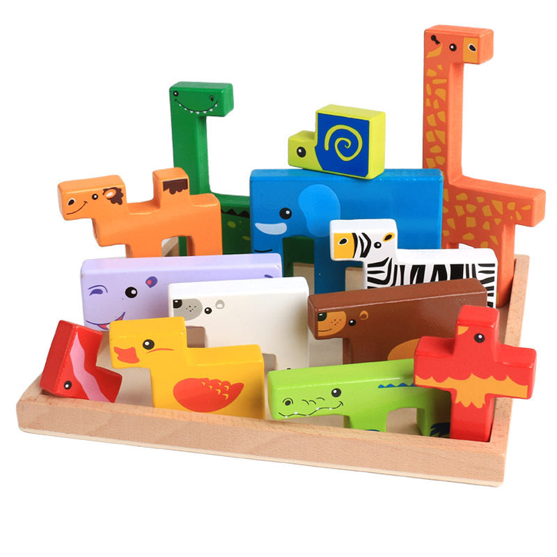 Baby Lane Creative Wooden Toys: 3D Stack Blocks for Birthdays and Christmas Gifts