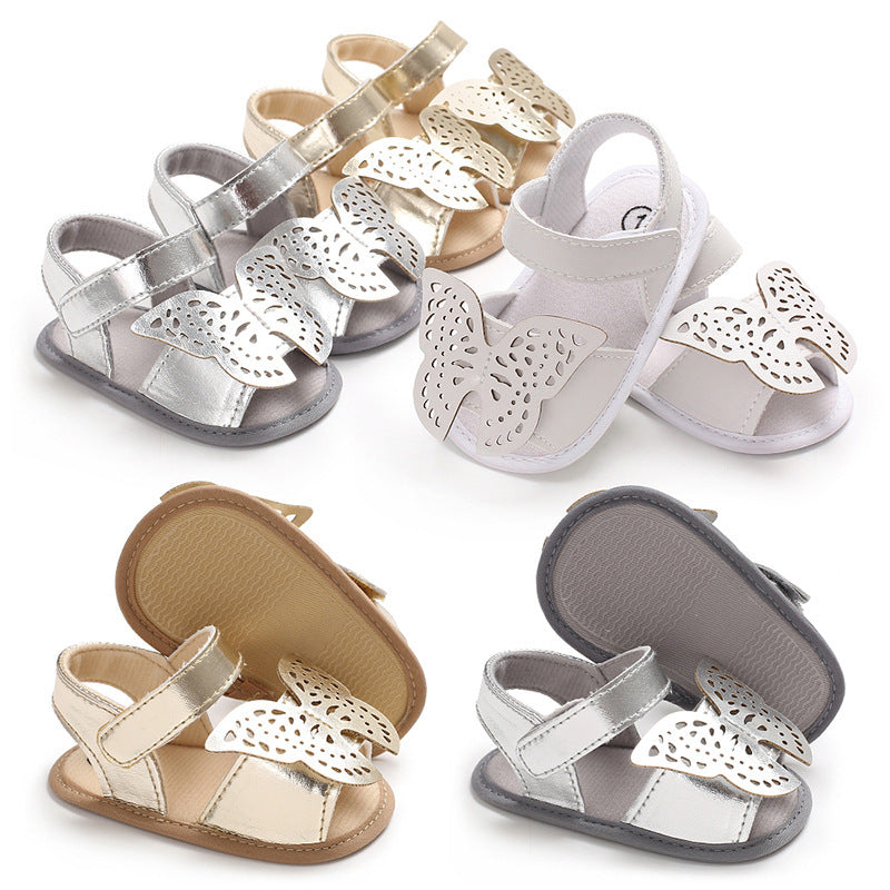 Baby Lane: Trendy Butterfly Baby Sandals – Soft Soled PU Leather for Everyday Wear