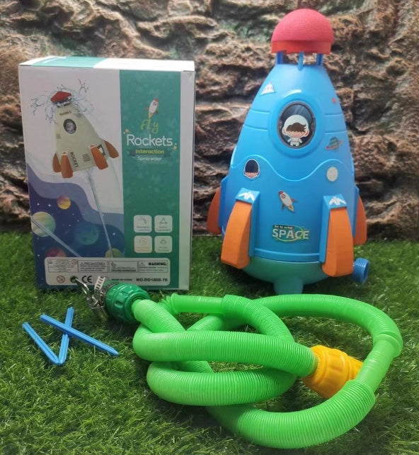 Baby Lane Space Rocket Sprinkler: Exciting Spinner Toy for Kids' Summer Fun