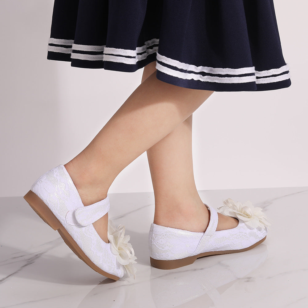 Baby Lane: Charming Girls' Dress Shoes – Flower Lace Design for Little Princesses