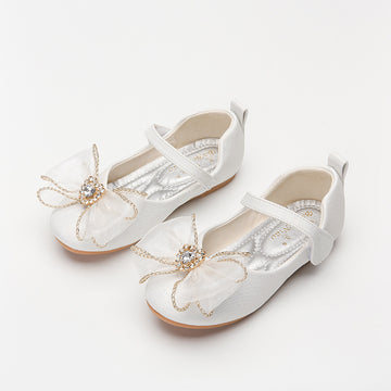 Baby Lane: Adorable Rhinestone Bow Flat Shoes for Girls – Perfect for Spring