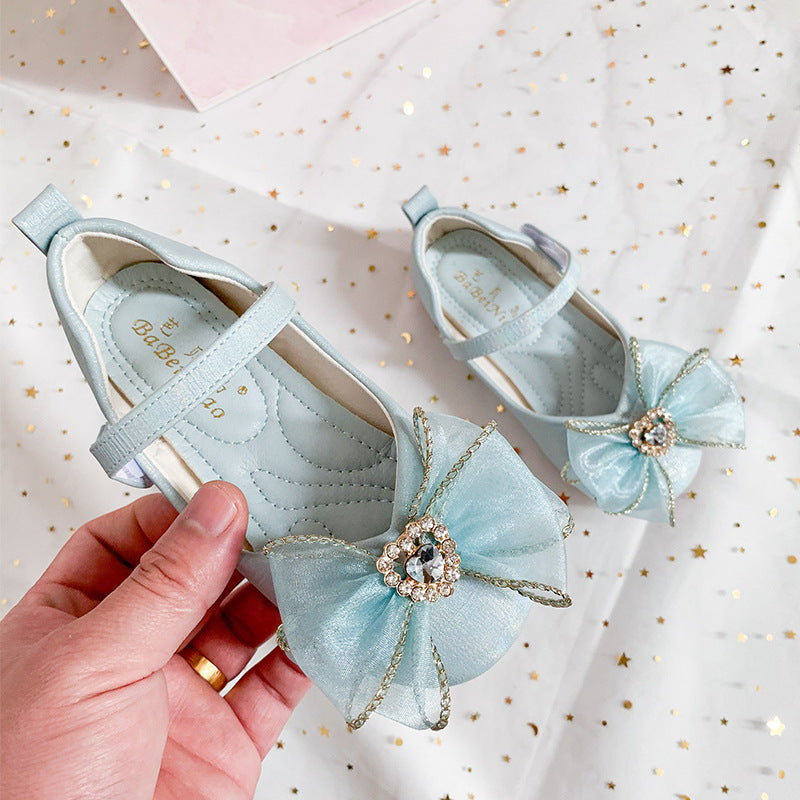 Baby Lane: Adorable Rhinestone Bow Flat Shoes for Girls – Perfect for Spring