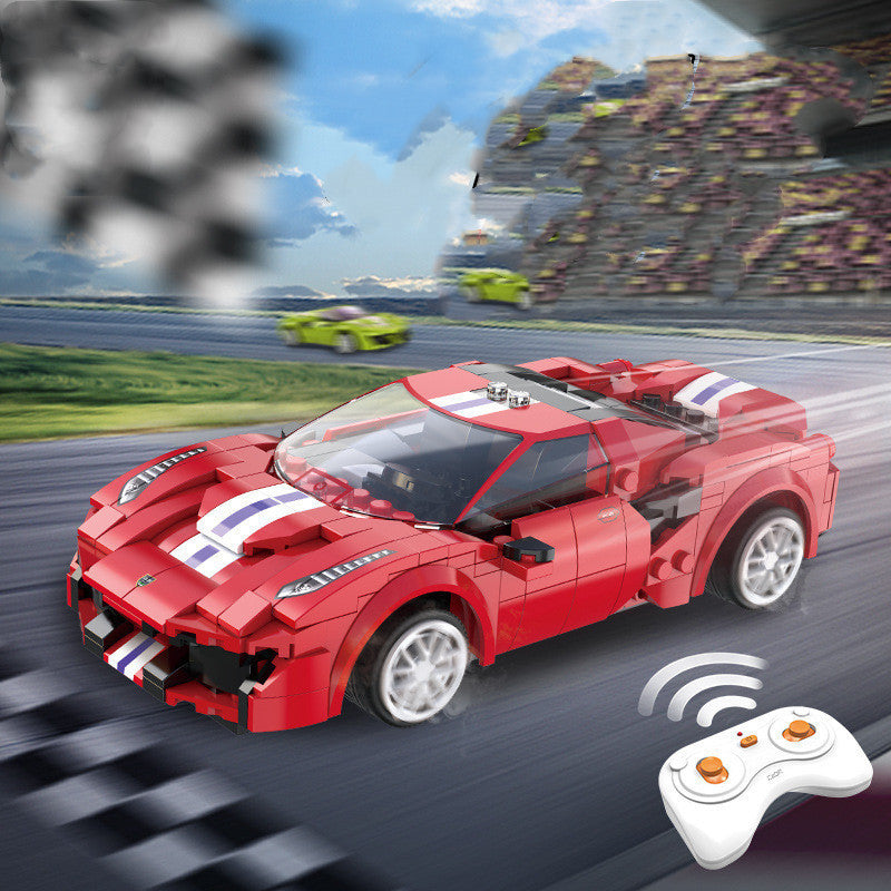 Baby Lane App-Controlled Blue Phantom Sports Car: Building Block Fun for Kids