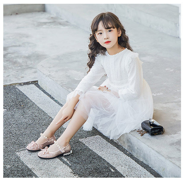 Baby Lane: Flashing Baby Shoes – Soft Sole Aisha Princess Leather and Crystal