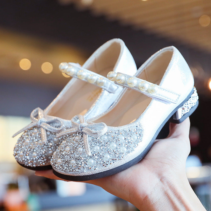 Baby Lane: Flashing Baby Shoes – Soft Sole Aisha Princess Leather and Crystal