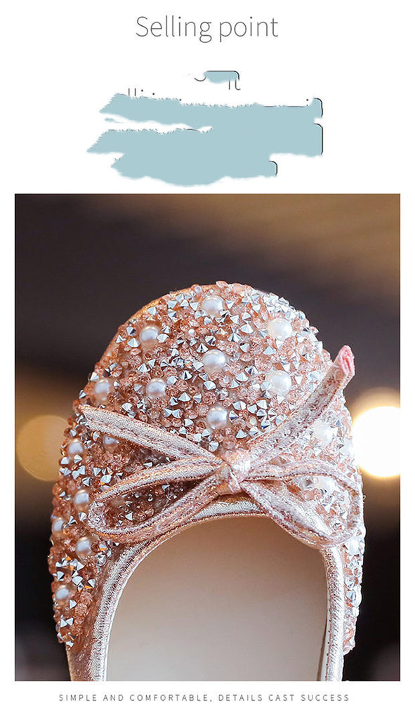 Baby Lane: Flashing Baby Shoes – Soft Sole Aisha Princess Leather and Crystal