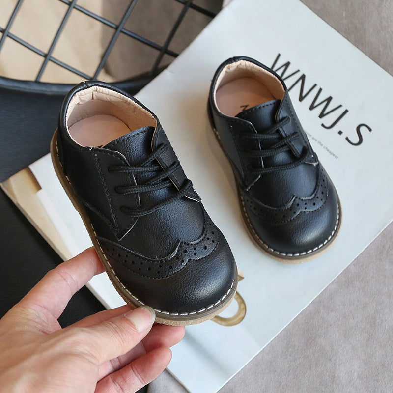 Baby Lane Girls' Black Leather Princess Shoes – Perfect for Any Occasion!