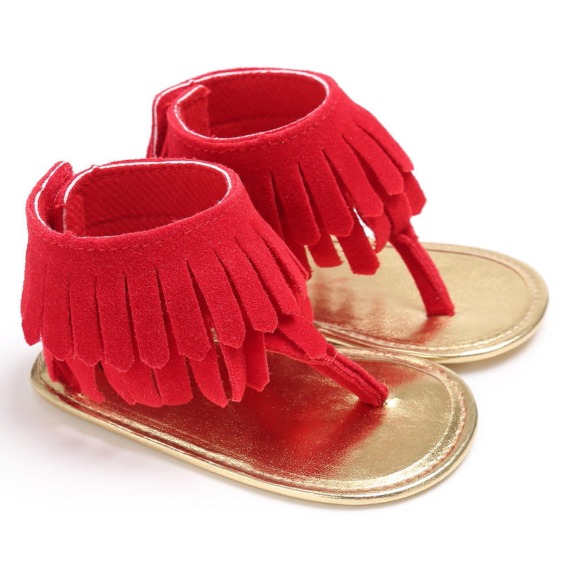 Baby Lane: Stylish Soft Sole Flip-Flop Sandals for Toddlers – Multicolor Tassel Design
