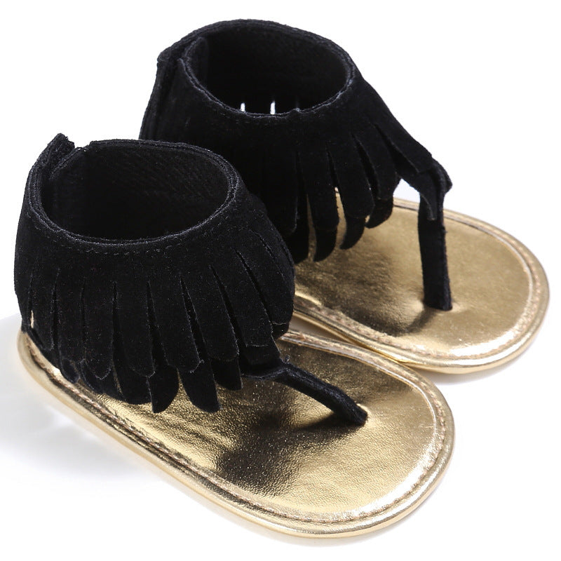 Baby Lane: Stylish Soft Sole Flip-Flop Sandals for Toddlers – Multicolor Tassel Design