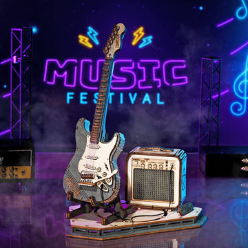 Baby Lane Robotime ROKR TG605K: Creative Electric Guitar Model Kit for Kids