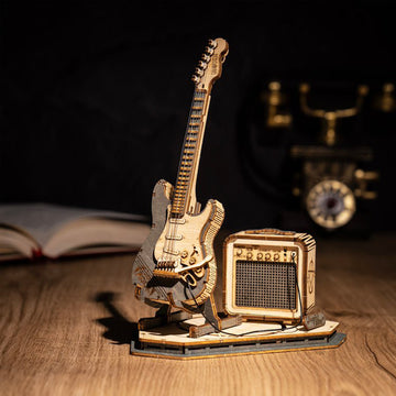 Baby Lane Robotime Rokr TG605K: Electric Guitar Model Kit for Kids - Fun Building Set