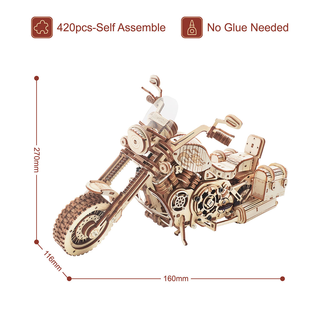 Baby Lane DIY Robotime Rokr Cruiser Motorcycle: Engaging Wooden Model LK504