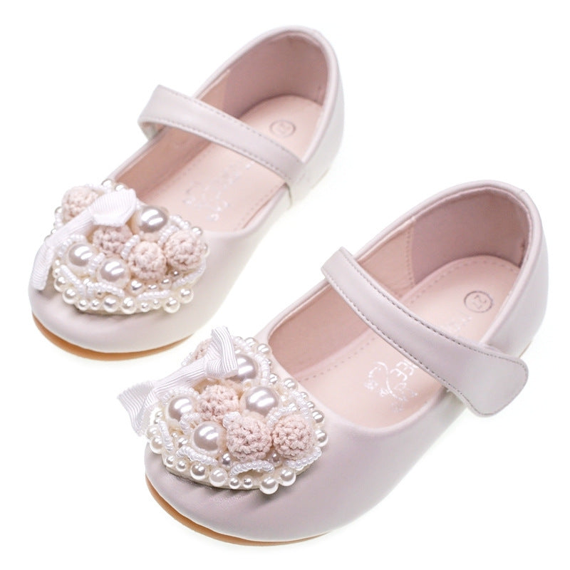 Baby Lane: Elegant Pearl Flower Dress Shoes for Girls – New Princess Flats