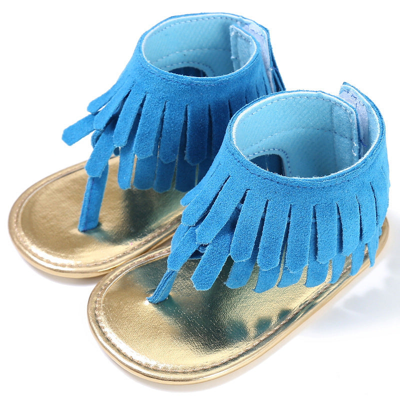 Baby Lane Girls' Sandals – Cute Retro Tassel Flannel Baby Footwear