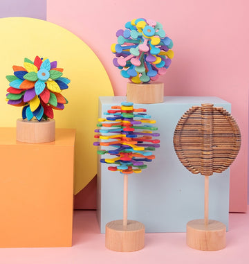 Baby Lane Solid Wood Rotating Lollipop: Fun Decompression Ornaments Toy