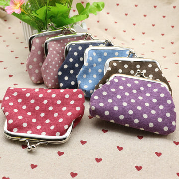 Baby Lane Adorable Linen Dots Coin Purse – Kids' Wallet for Small Gifts!"