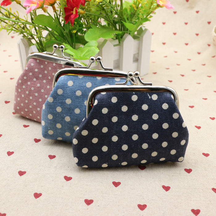 Baby Lane Adorable Linen Dots Coin Purse – Kids' Wallet for Small Gifts!"