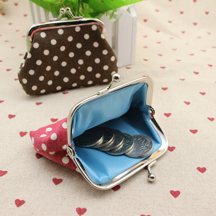 Baby Lane Adorable Linen Dots Coin Purse – Kids' Wallet for Small Gifts!"