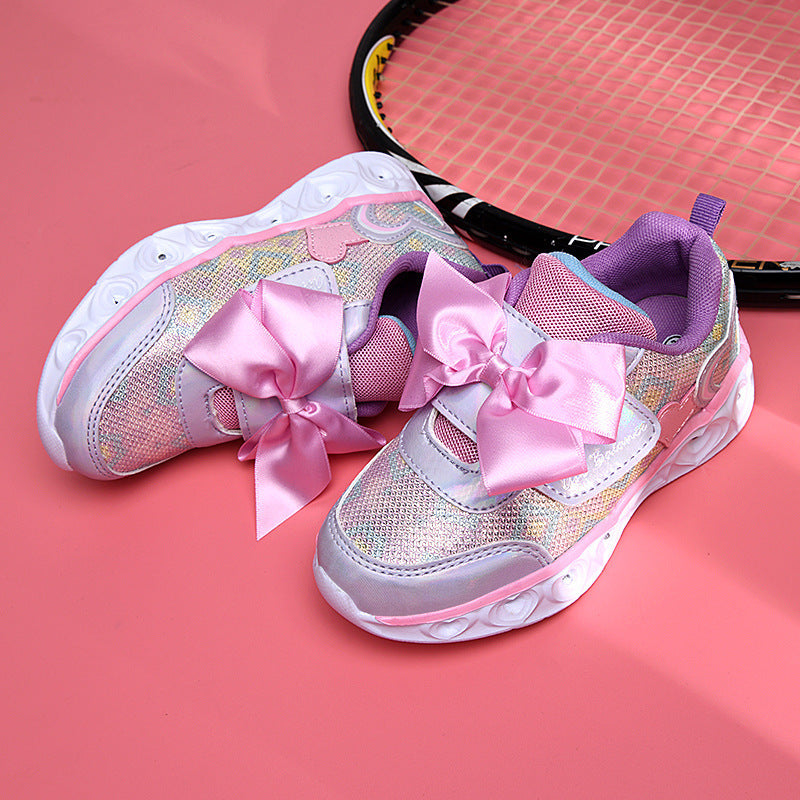 Baby Lane: Girls' Colorful Luminous Shoes – Brighten Up Every Step!