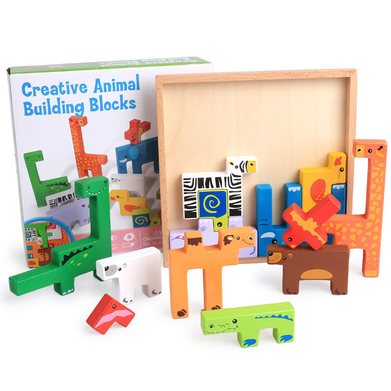 Baby Lane Creative Wooden Toys: 3D Stack Blocks for Birthdays and Christmas Gifts