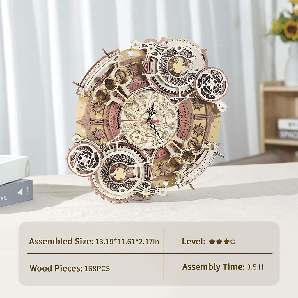 Baby Lane Robotime ROKR Time Art: Engaging Zodiac Wall Clock 3D Puzzle for Kids