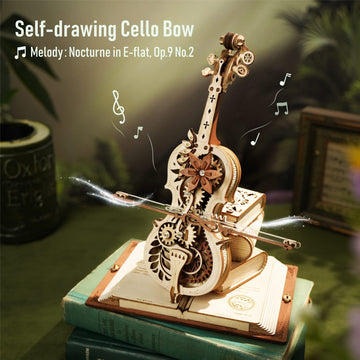 Baby Lane DIY Mechanical Music Box: Robotime ROKR Magic Cello 3D Puzzle for Girls
