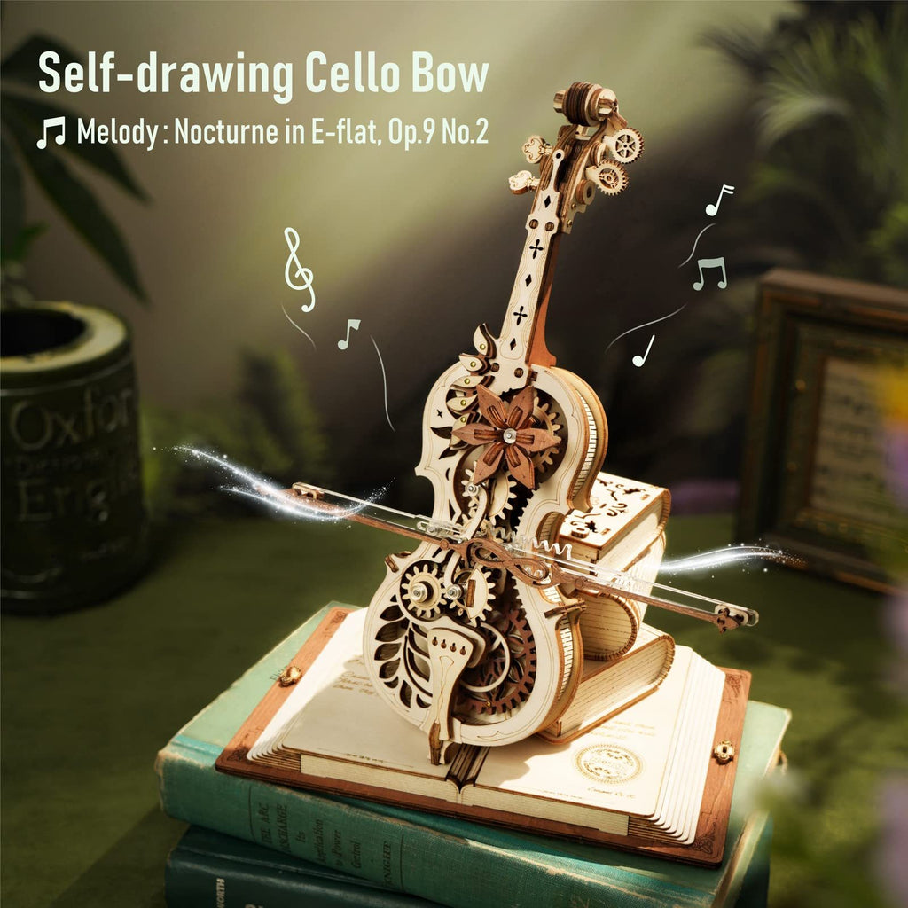 Baby Lane DIY Mechanical Music Box: Robotime ROKR Magic Cello 3D Puzzle for Girls