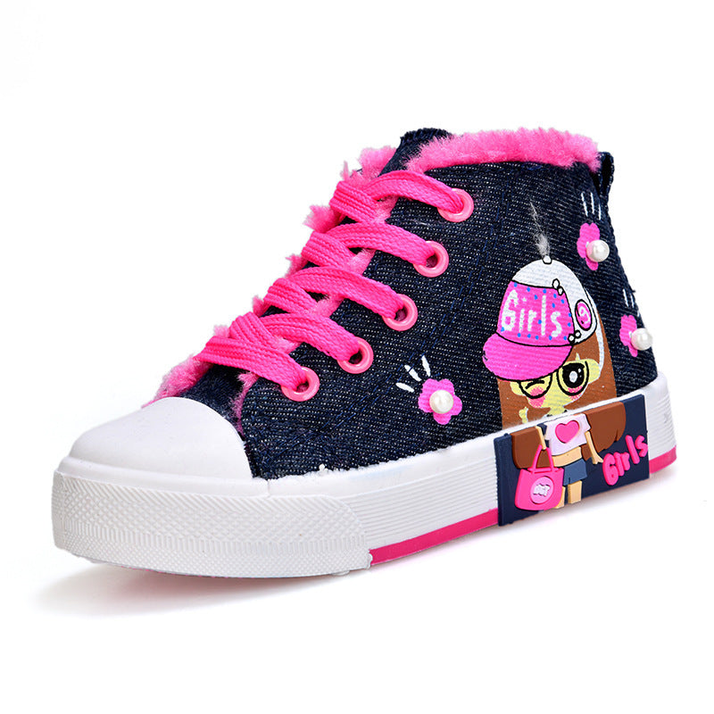 Baby Lane: Adorable Girls' Canvas Sneakers – Trendy and Comfortable