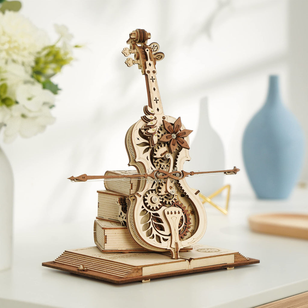 Baby Lane DIY Mechanical Music Box: Robotime ROKR Magic Cello 3D Puzzle for Girls