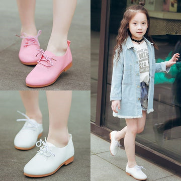 Baby Lane: Girls' Lace-Up Peas Shoes – Soft-Soled All-Match Princess Style