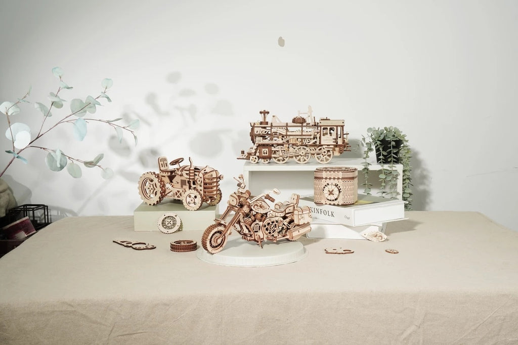 Baby Lane DIY Robotime Rokr Cruiser Motorcycle: Engaging Wooden Model LK504