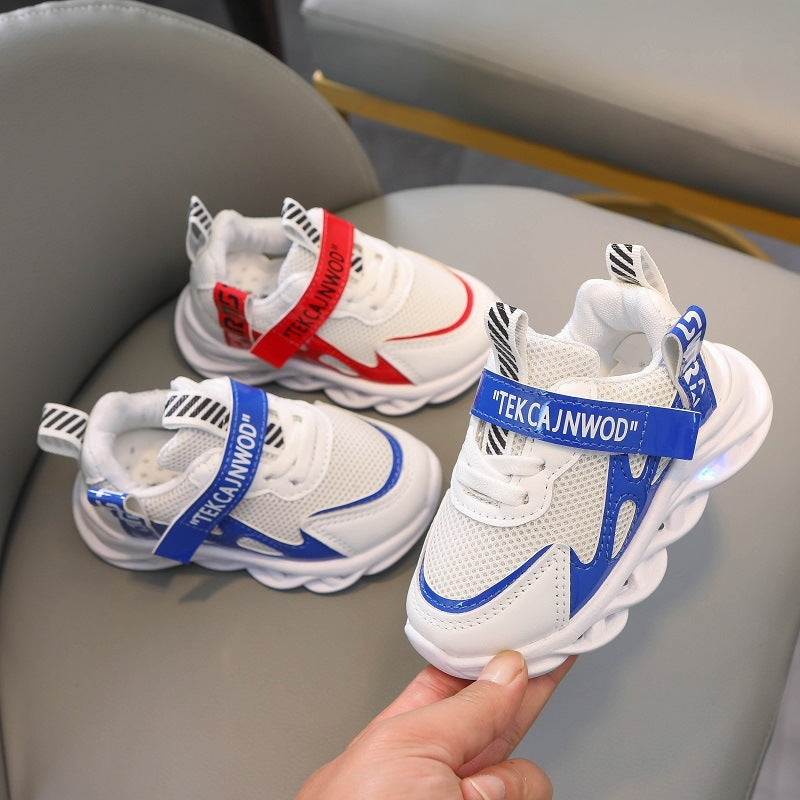 Babylane Children's Luminous Shoes: Breathable Mesh Webbing for Active Kids