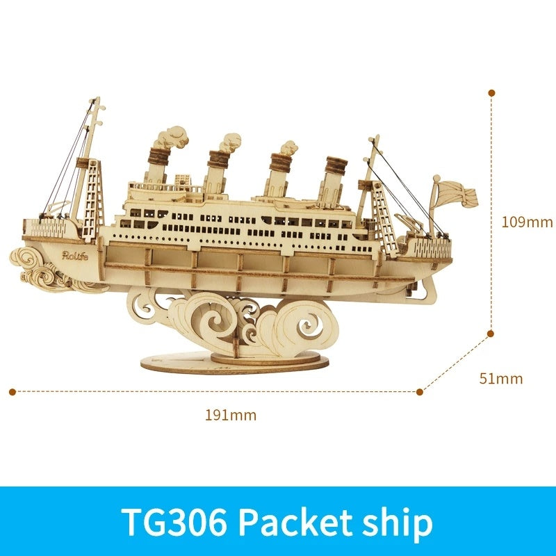 Baby Lane 3D Wooden Ship Model: Robotime Assembly Kit for Girls' Birthday Gifts