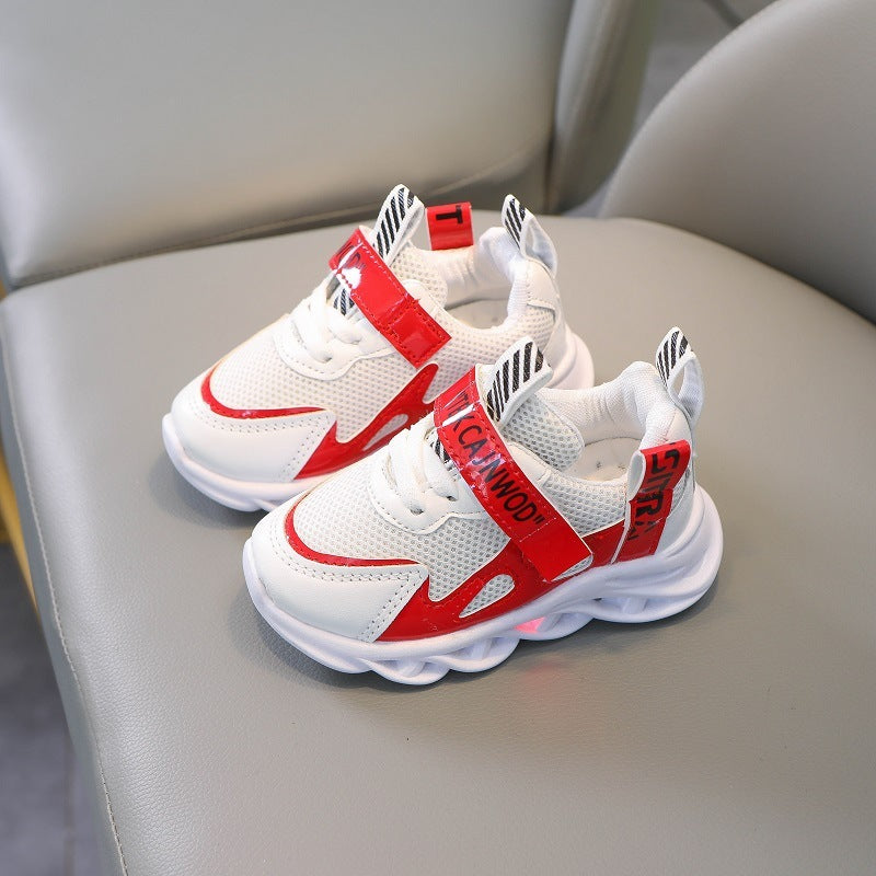 Babylane Children's Luminous Shoes: Breathable Mesh Webbing for Active Kids
