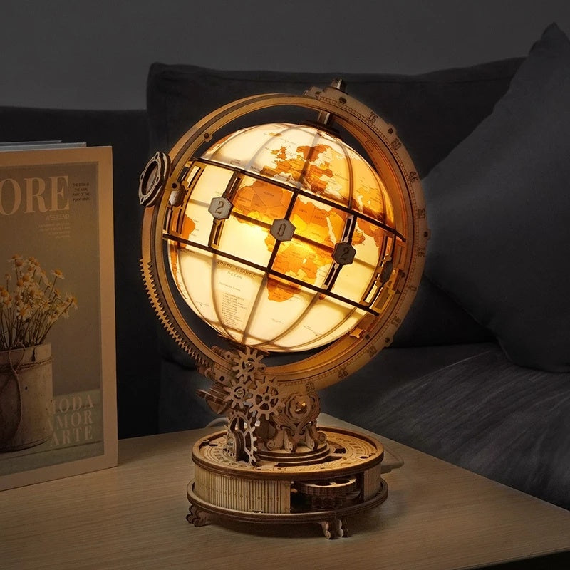 Baby Lane 3D Wooden Puzzle Globe: Robotime ROKR Assemble Model Gift for Boys