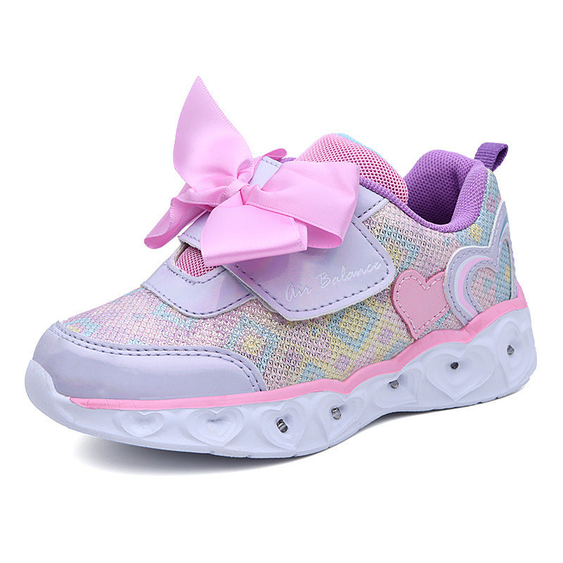 Baby Lane: Girls' Colorful Luminous Shoes – Brighten Up Every Step!