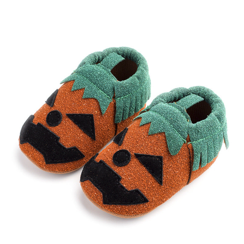 Babylane First Walking Shoes: Fun Halloween Pumpkin Slip-Ons for Kids