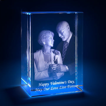 Babylane Custom 3D Laser Square Crystal Frame | Unique Love Glass Cube