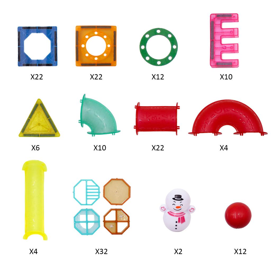 Baby Lane 158 PCS 3D Magnetic Building Blocks: Fun Educational STEM Tiles for Boys and Girls