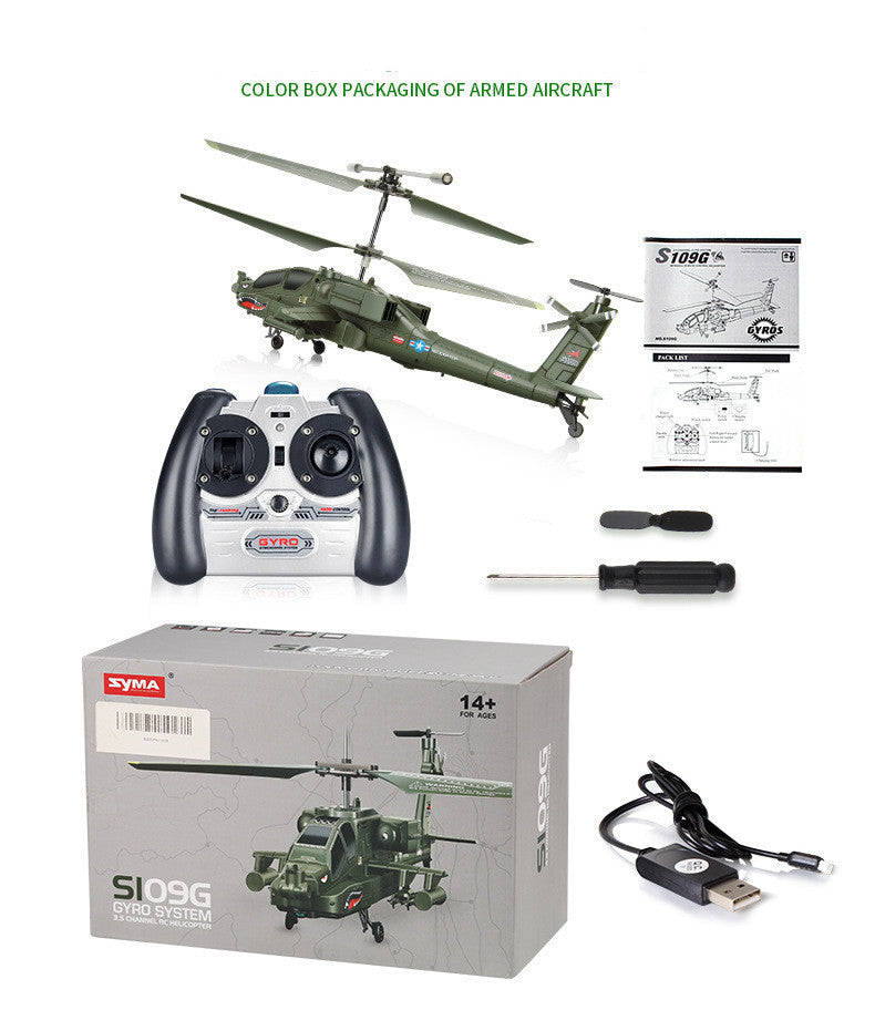 Baby Lane Fighter Anti-Fall Remote Control Helicopter – Apache Aircraft Toy