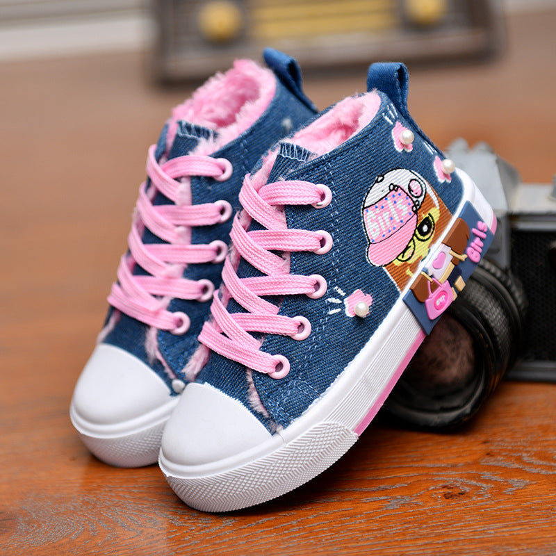 Baby Lane: Adorable Girls' Canvas Sneakers – Trendy and Comfortable
